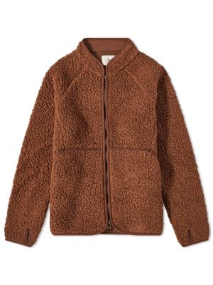 Флисовый свитер на молнии Folk коричневый