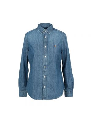 Koszula jeansowa slim fit bawełniana Ralph Lauren niebieska