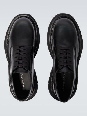 Zapatos derby de cuero Alexander Mcqueen negro