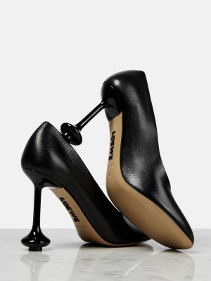Pantofi cu toc din piele Loewe negru