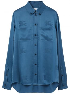 Svilena srajca Burberry modra