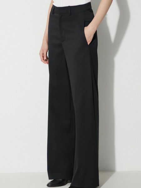 Jednobarevné kalhoty s vysokým pasem Mm6 Maison Margiela černé