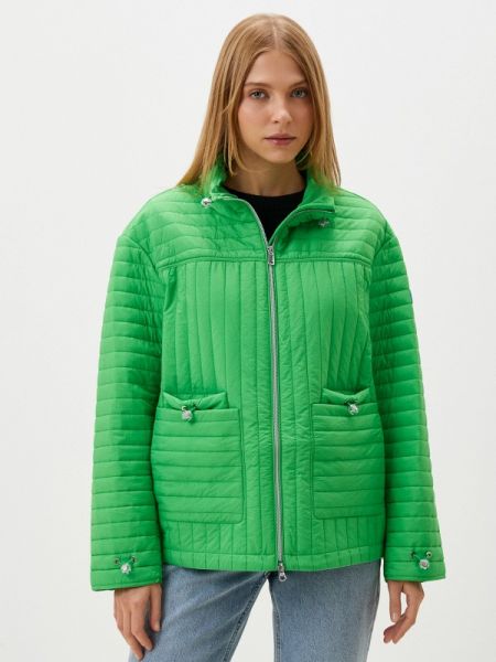 Утепленная демисезонная куртка Elfina зеленая