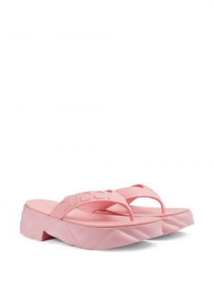 Flip flopi ar platformu Gucci rozā