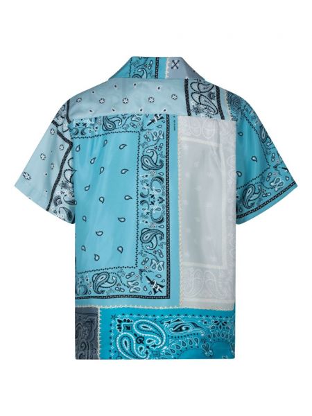 Jedwabna koszula z nadrukiem Amiri niebieska