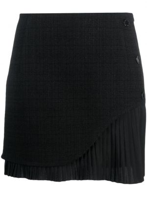 Tweed minirock mit plisseefalten Sandro schwarz