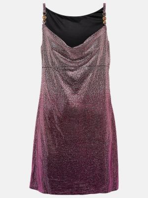 Платье мини Versace фиолетовое