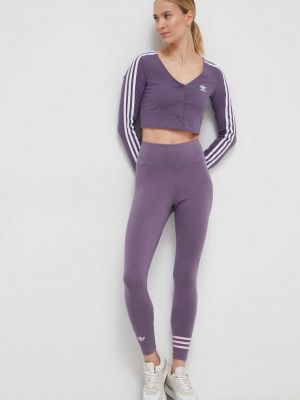 Фиолетовые леггинсы с принтом Adidas Originals