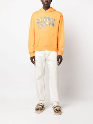 Bluza z kapturem bawełniana z nadrukiem Billionaire Boys Club pomarańczowa