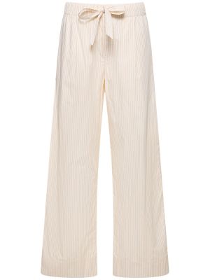 Spodnie bawełniane plisowane Birkenstock Tekla białe