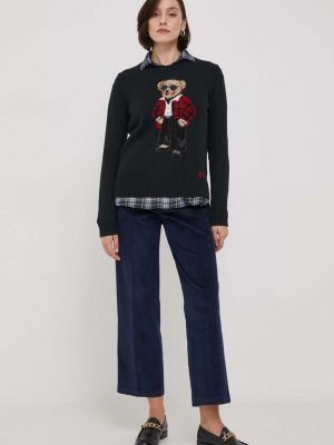 Pamučni pulover Polo Ralph Lauren crna
