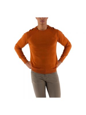 Sweter z okrągłym dekoltem Guess brązowy