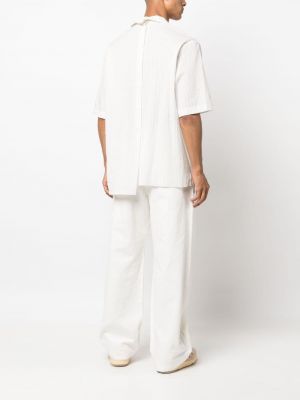 Chemise en coton à rayures asymétrique Lanvin blanc