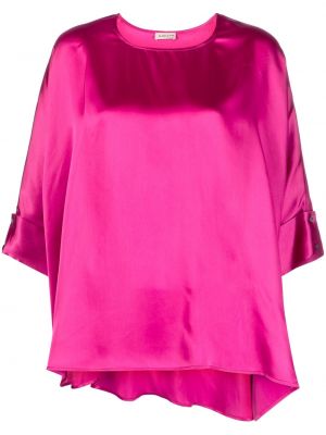 Σατέν μπλούζα ντραπέ Blanca Vita ροζ