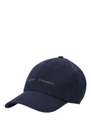 Gorra de algodón Brunello Cucinelli azul