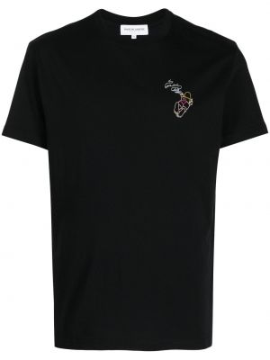 Bavlnené tričko s výšivkou Maison Labiche čierna