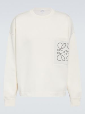Sweatshirt mit rundhalsausschnitt aus baumwoll Loewe weiß