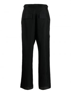 Plisované rovné kalhoty Sapio černé