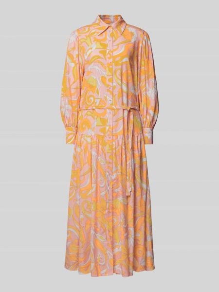 Sukienka długa z wiskozy Herzensangelegenheit pomarańczowa