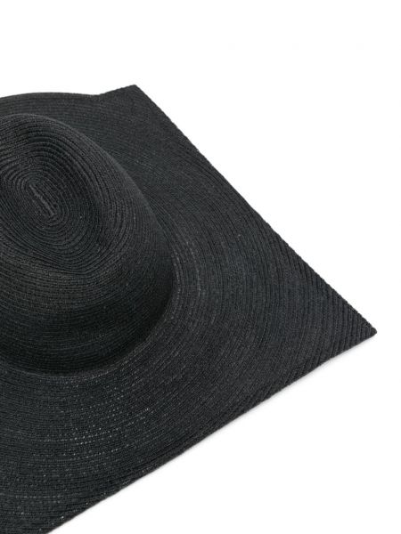 Lniana czapka pleciona Yohji Yamamoto czarna