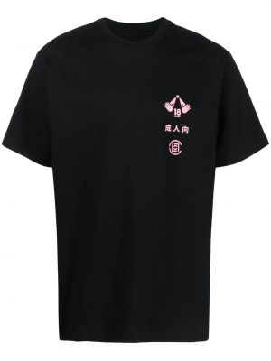 Bavlnené tričko s potlačou Clot čierna