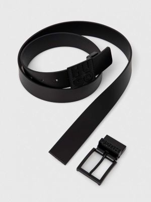 Černý kožený pásek Hugo