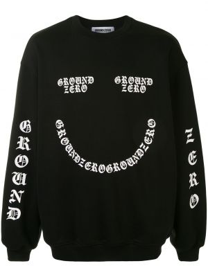 Trykt sweatshirt Ground Zero svart