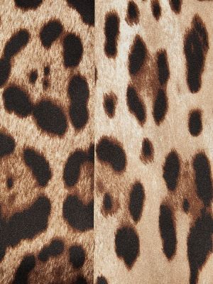 Guanti di seta con stampa leopardato Dolce&gabbana marrone