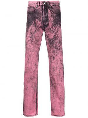 Obnosené džínsy s rovným strihom Stefan Cooke ružová