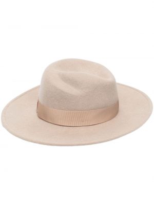 Borsalino ribbon-band merino hat - Tons neutres