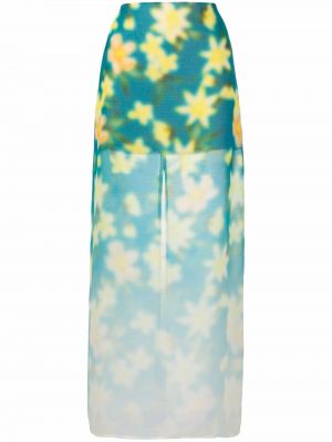 Trykt floral maxi skjørt Nina Ricci blå