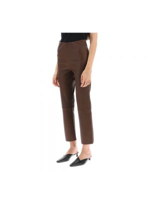 Pantalones de cuero By Malene Birger marrón
