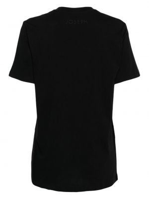T-shirt en coton avec manches courtes Joseph noir