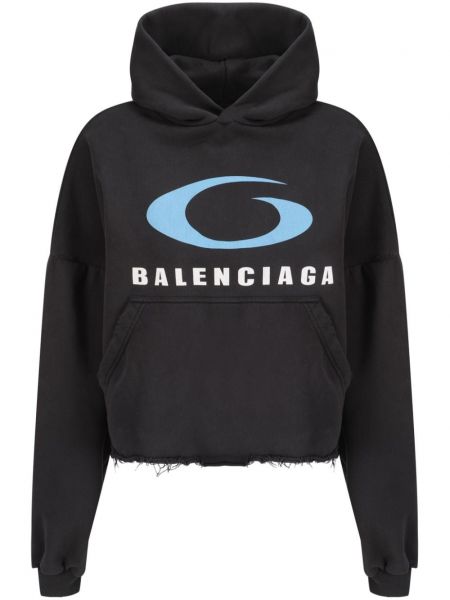 Hættetrøje med print Balenciaga sort