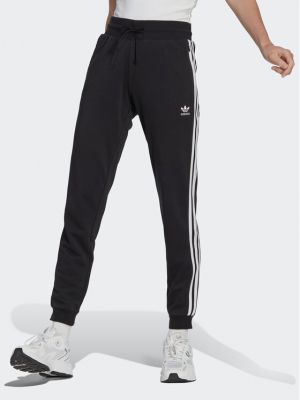Спортни панталони slim Adidas черно