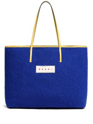 Двустранни шопинг чанта Marni синьо