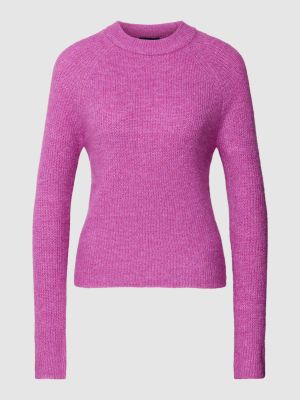 Dzianinowy sweter Pieces fioletowy