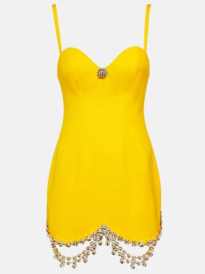 Mini vestido de lana de cristal Area amarillo