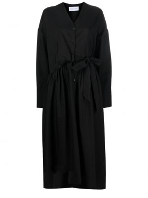 Kleid mit geknöpfter mit plisseefalten Christian Wijnants schwarz