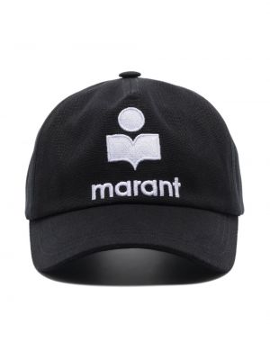 Kapa s šiltom z vezenjem Isabel Marant črna