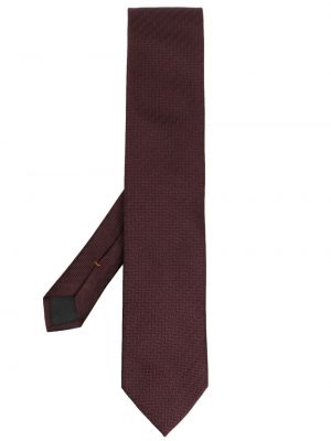 Selyem hímzett nyakkendő Zegna borvörös