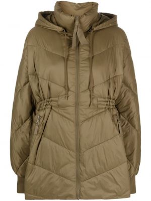 Kabát na zip s kapucí Essentiel Antwerp zelený