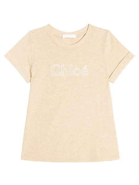 Trøje bomuld t-shirt for piger Chloe Kids beige