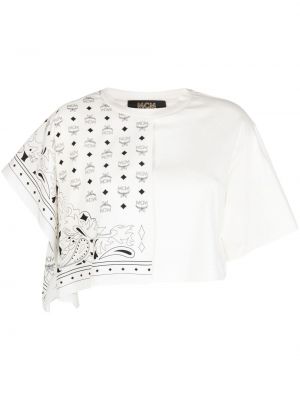 Top con stampa Mcm bianco