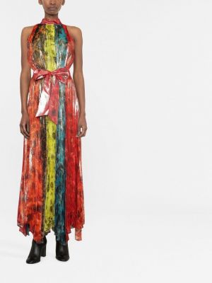 Sukienka długa z nadrukiem w abstrakcyjne wzory Alice+olivia pomarańczowa