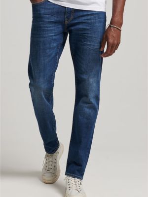 Хлопковые джинсы слим Superdry синие