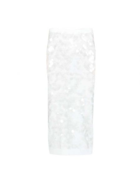 Biała spódnica midi z cekinami N°21