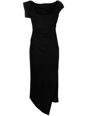 Ασύμμετρη μίντι φόρεμα Del Core μαύρο