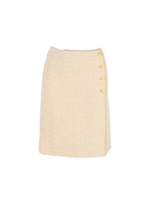 Spódnica wełniana Chanel Vintage beżowa
