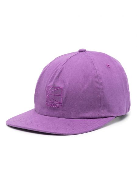Medvilninis siuvinėtas kepurė su snapeliu Rassvet violetinė